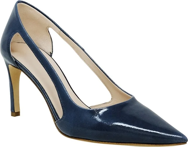 Roberto Del Carlo Denim Patent Leather Vetro Pumps - Image 2