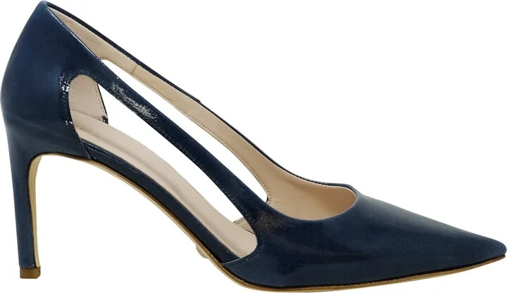Roberto Del Carlo Denim Patent Leather Vetro Pumps