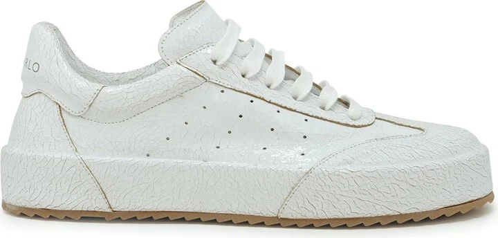 Roberto Del Carlo White Patent Leather Sneakers