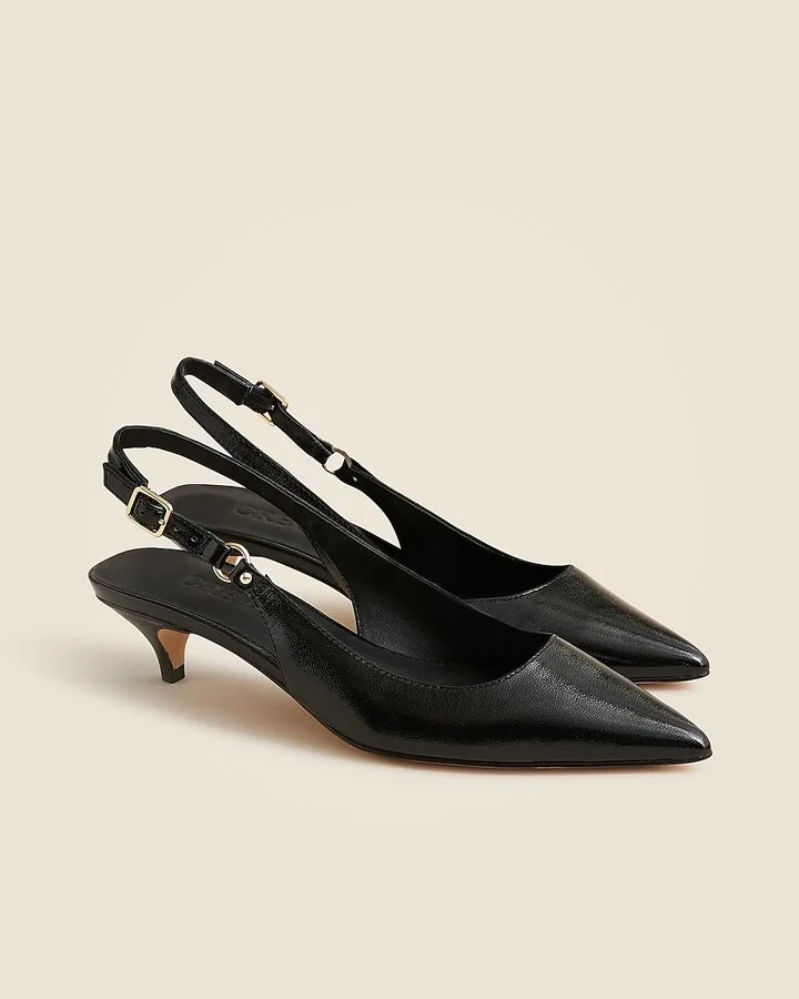 Robin kitten heels in Italian crinkle patent leather