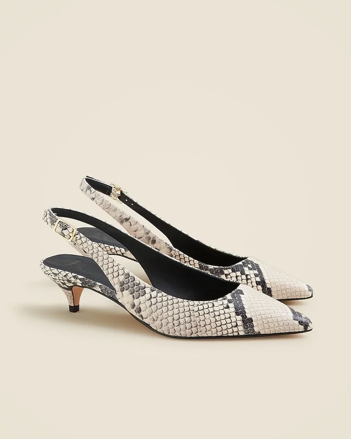 Robin kitten heels in snake-embossed Italian leather