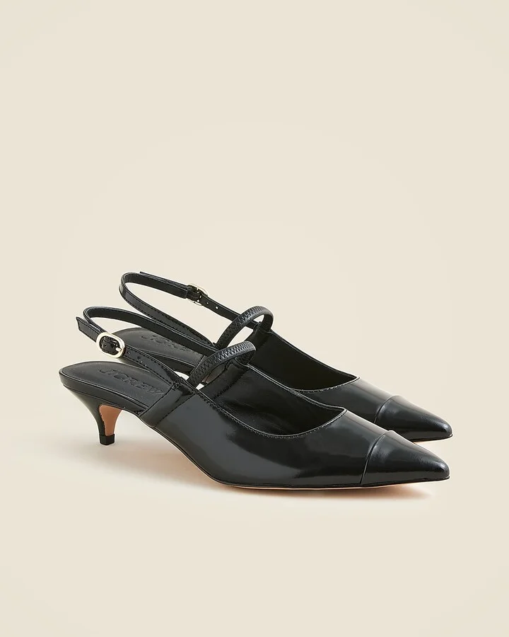 Robin Mary Jane kitten heels in spazzolato leather