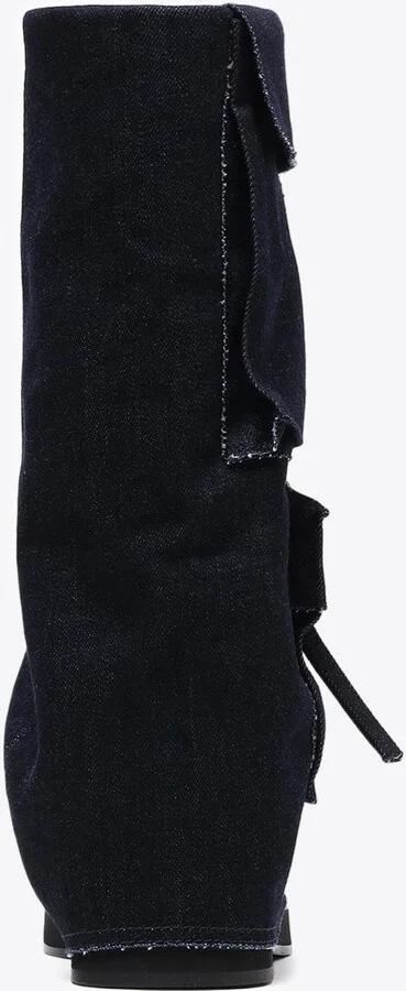 Robin Mid-Calf Denim Combat Boots - Image 2