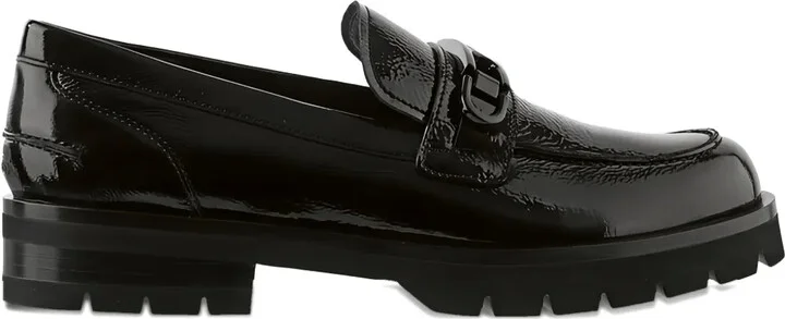 Robin patent-leather buckle loafers