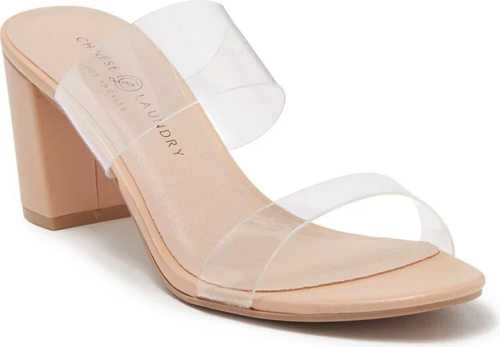 Robinn Clear Strap Block Heel Sandal