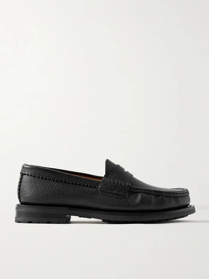 Rob's Pebble-Grain Leather Penny Loafers
