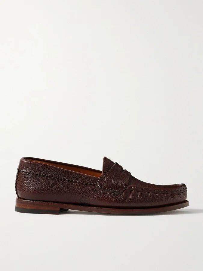 Rob's Pebble-Grain Leather Penny Loafers