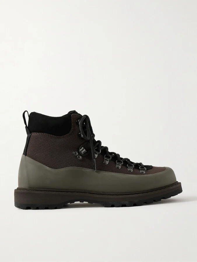 Roccia Vet Sport Suede and Rubber-Trimmed Tech-Shell Hiking Boots