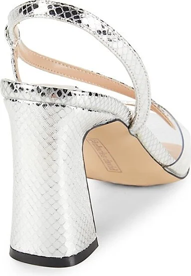 Rochelle Snakeskin Print Block Sandals - Image 3