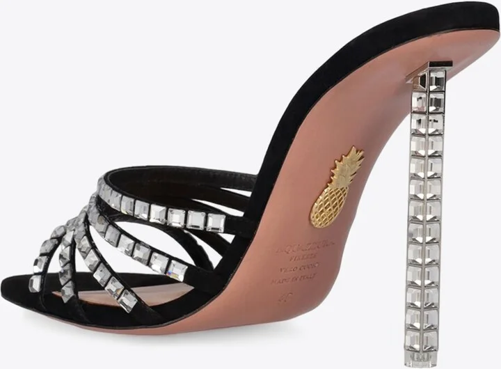 Rock Chic 105 Crystal-Embellished Suede Mules - Image 2