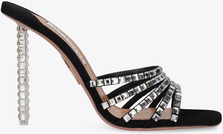 Rock Chic 105 Crystal-Embellished Suede Mules