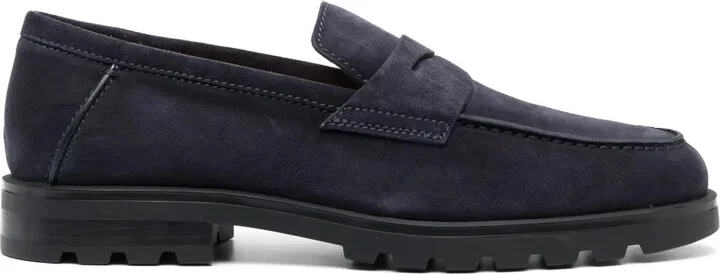 Rock penny-slot suede loafers