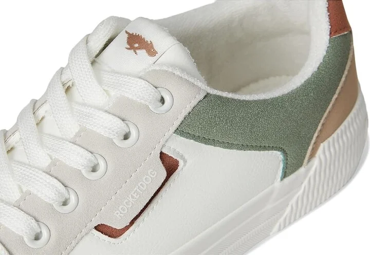 Rocket Dog Cheery Blocked Women's Shoes White/Olive : 6.5 M, Faux Leather - Image 7