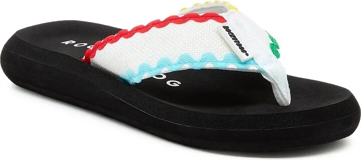 White/Multicolor Wavy Embroidery