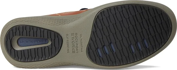 Rockport Works TruFlex Work Comp Toe SD Men's Shoes Blue/Tan : 7 W (EE), Textile/Leather - Image 3