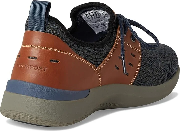 Rockport Works TruFlex Work Comp Toe SD Men's Shoes Blue/Tan : 7 W (EE), Textile/Leather - Image 4