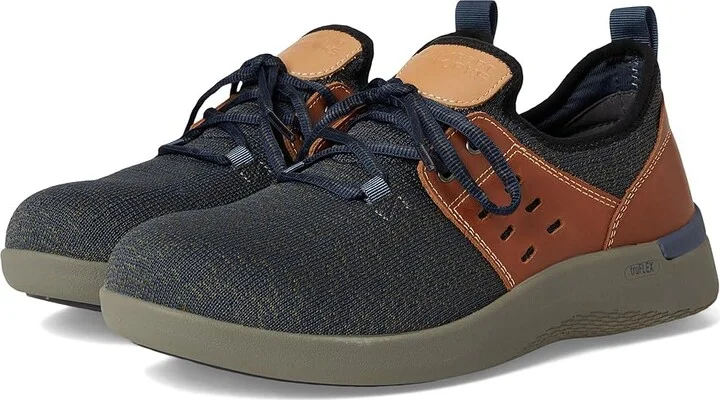 Rockport Works TruFlex Work Comp Toe SD Men's Shoes Blue/Tan : 7 W (EE), Textile/Leather