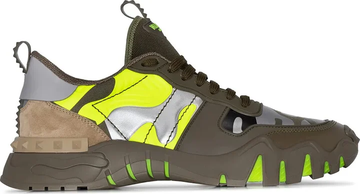 Rockrunner camouflage-print leather sneakers
