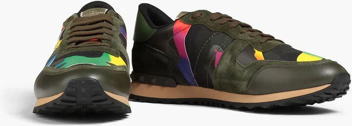 Rockrunner camouflage-print suede and leather sneakers - Image 2
