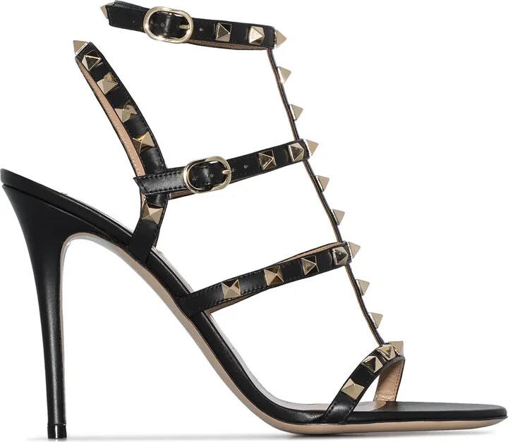 Rockstud 100mm ankle-strap sandals