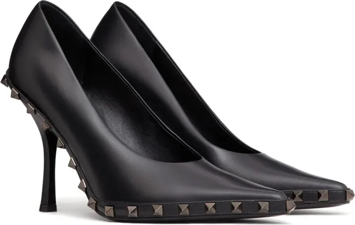 Rockstud 100mm leather pumps - Image 2