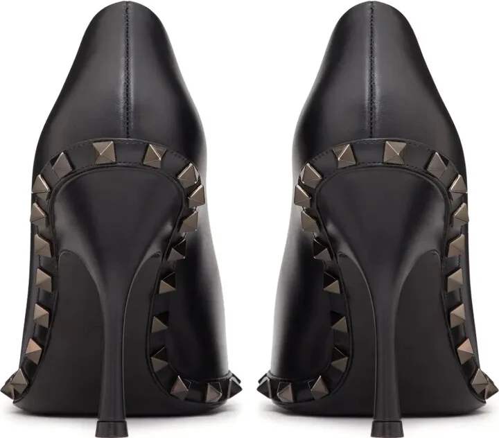 Rockstud 100mm leather pumps - Image 3