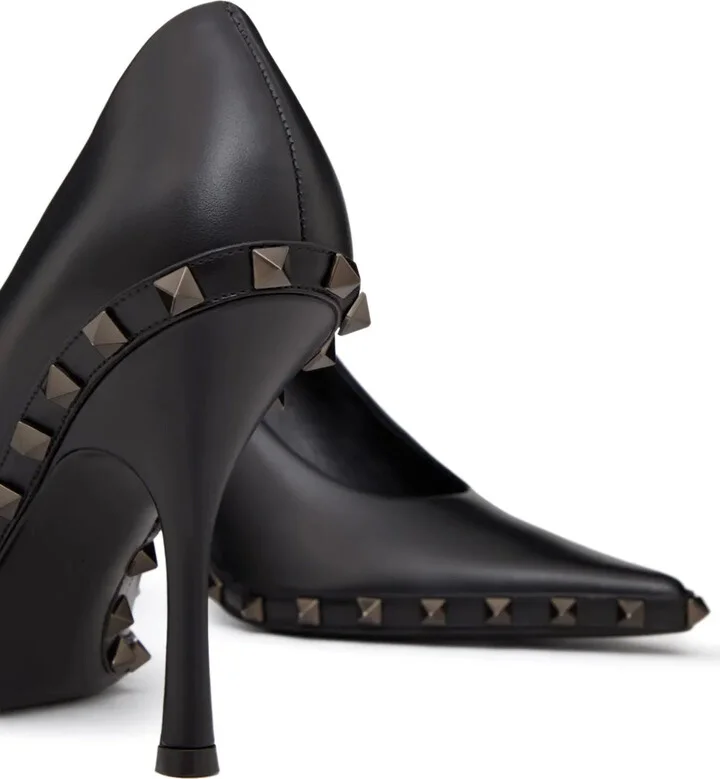Rockstud 100mm leather pumps - Image 5