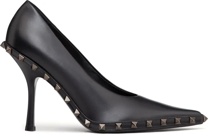 Rockstud 100mm leather pumps