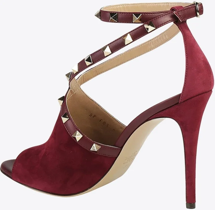 Rockstud 105 Suede Peep-Toe Sandals - Image 2