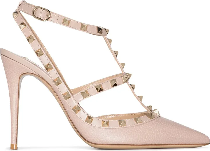 Rockstud 10mm leather pumps
