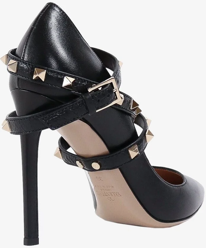Rockstud 120 Ankle-Wrap Leather Pumps - Image 2