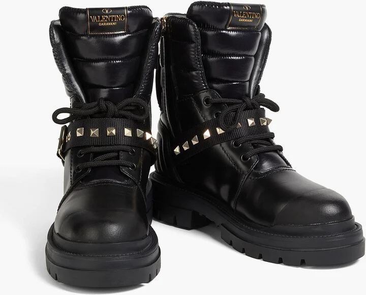 Rockstud 40 leather and shell combat boots - Image 2