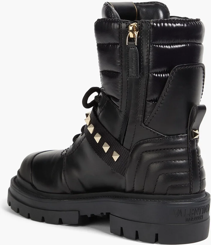 Rockstud 40 leather and shell combat boots - Image 3