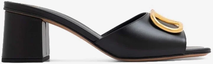 Rockstud 60 Calf Leather Mules