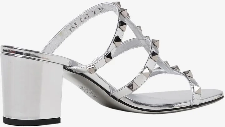Rockstud 60 Sandals in Mirror Leather - Image 2