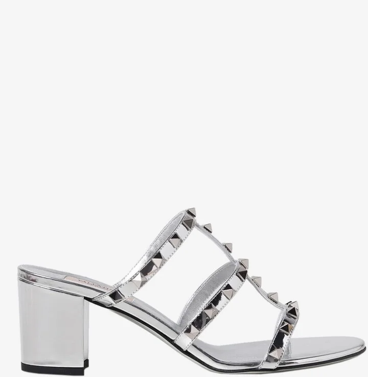 Rockstud 60 Sandals in Mirror Leather