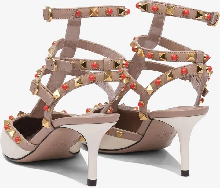 Rockstud 65 Leather Cage Pumps - Image 3