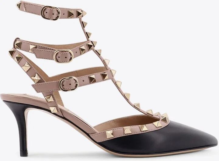 Rockstud 65 Leather Caged Pumps