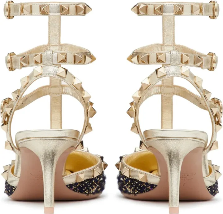 Rockstud 65mm tweed pumps - Image 3