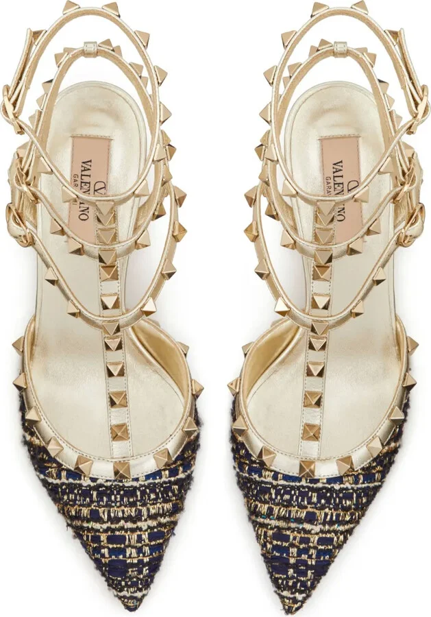 Rockstud 65mm tweed pumps - Image 4