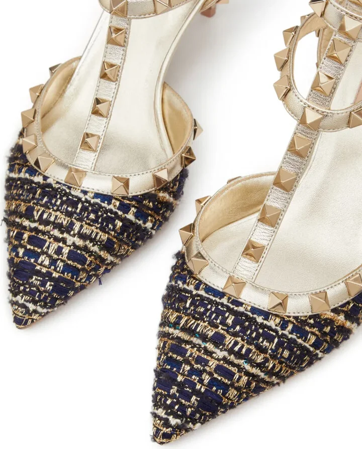 Rockstud 65mm tweed pumps - Image 5