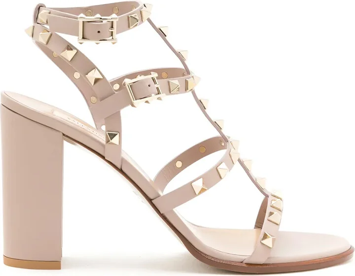 Rockstud 90mm ankle-strap sandals