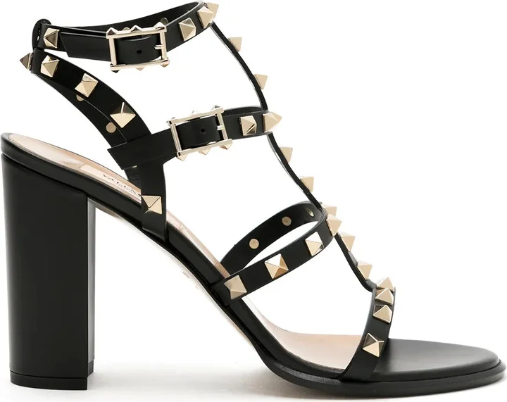 Rockstud 90mm ankle-strap sandals