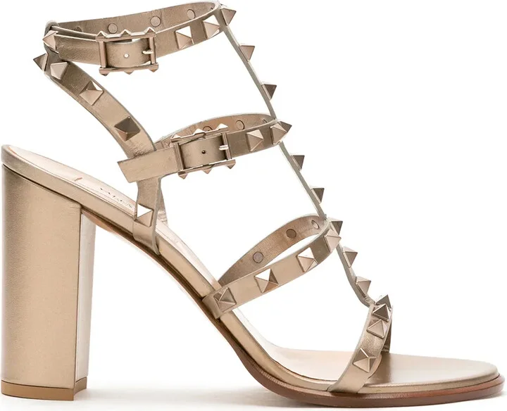 Rockstud 90mm ankle-strap sandals