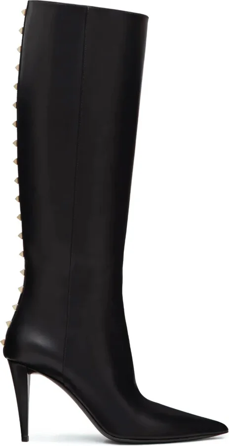 Rockstud 90mm knee-high leather boots