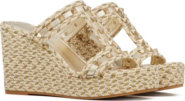 Rockstud 90mm woven wedge sandals - Image 2