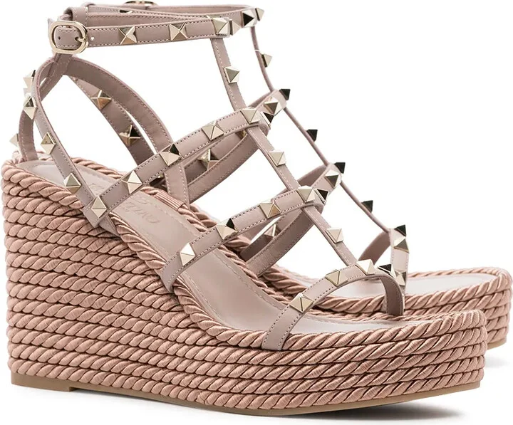 Rockstud 95mm caged wedge espadrilles - Image 3