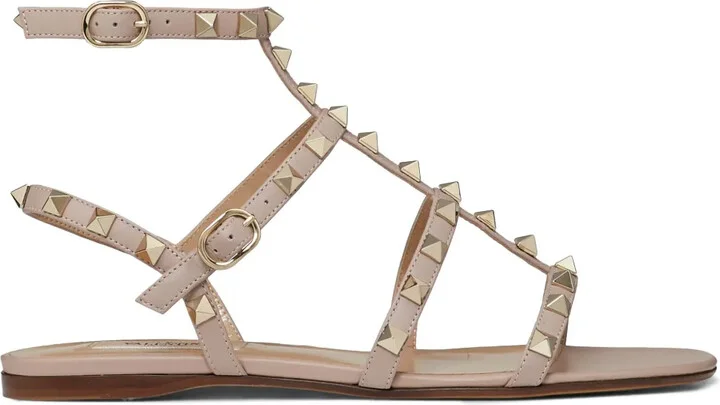Rockstud ankle-strap flat sandals