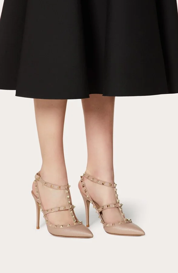 Rockstud Ankle Strap Pointed Toe Pump - Image 2