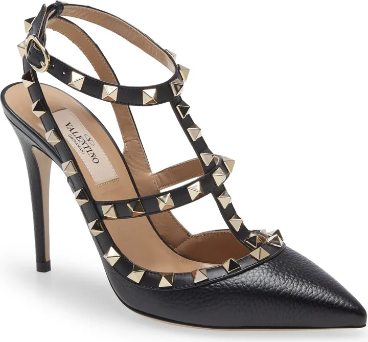 Rockstud Ankle Strap Pump